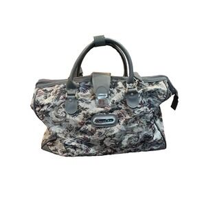 vintage Oscar de la Renta floral tapestry duffle bag travel weekend carry on